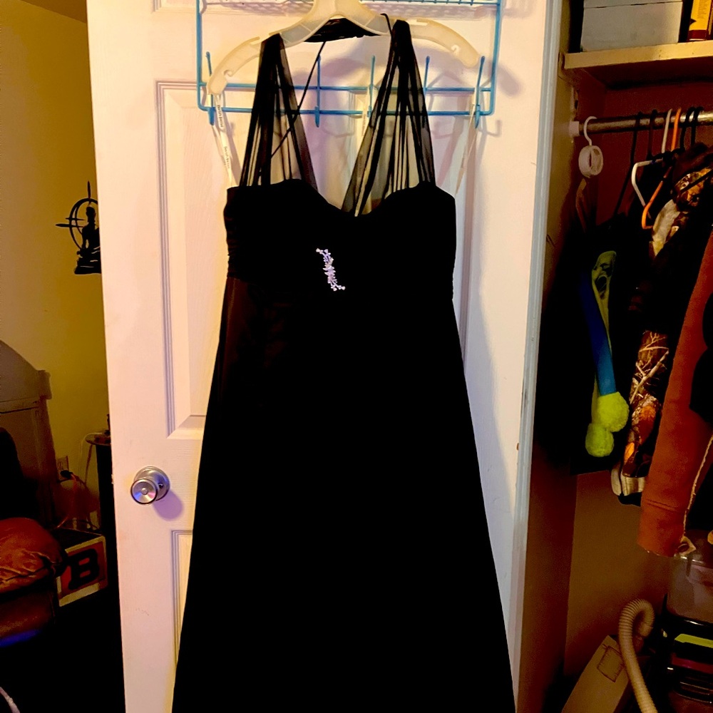 DAVIDS  BRIDIAL BLACK  BRIDESMAID SZ 18 DRESS